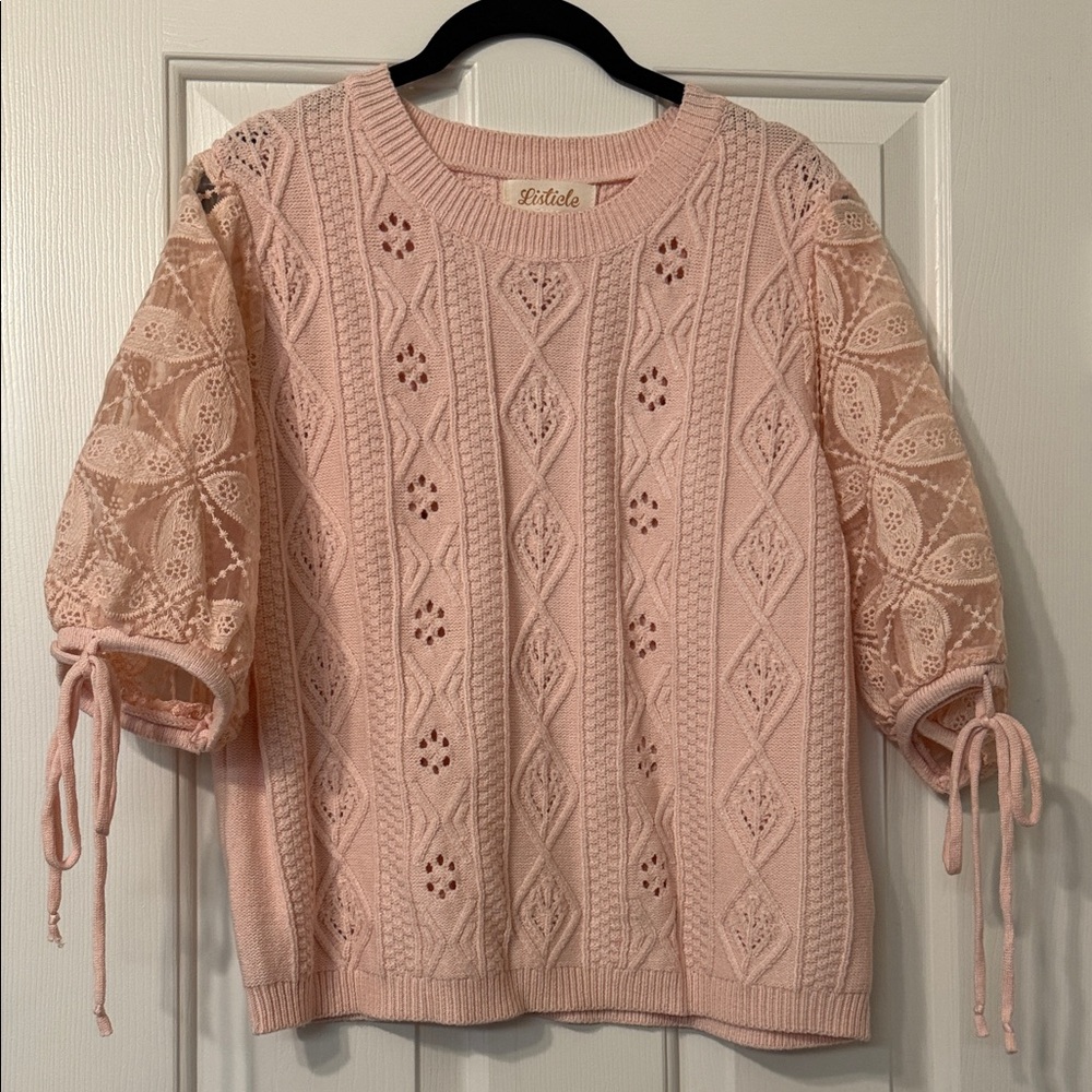 Listicle Soft Pink Knit Top